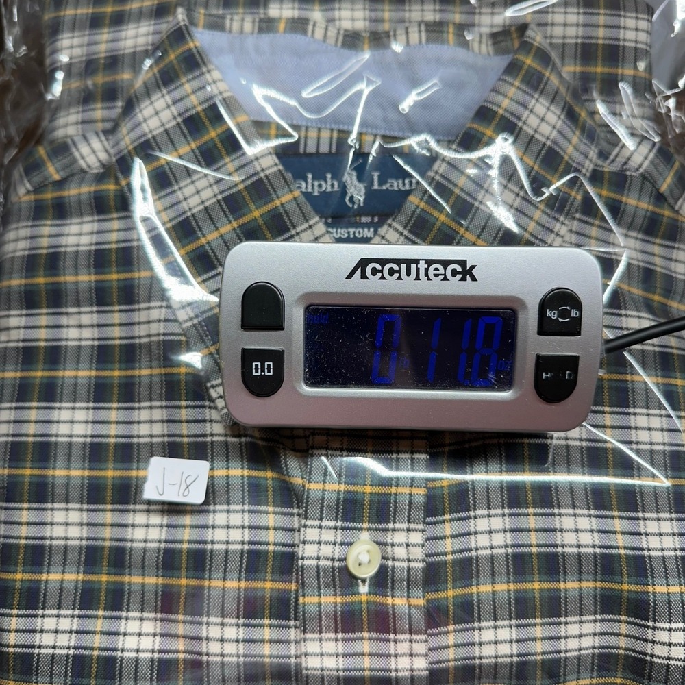 Polo Ralph Lauren Custom Fit Shirt L Green Plaid Pony Logo Long Sleeve Button - Picture 9 of 9